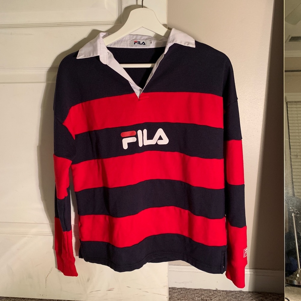 🎞Vintage📻Fila Collared Striped Polo